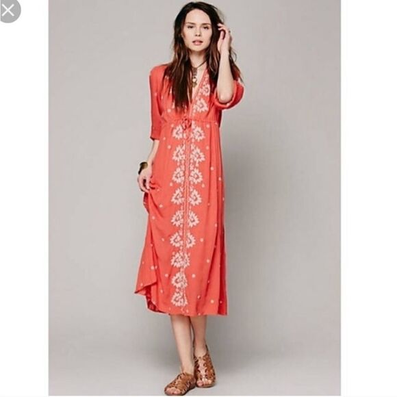 Free People Orange Fable Dress - Picture 1 of 12